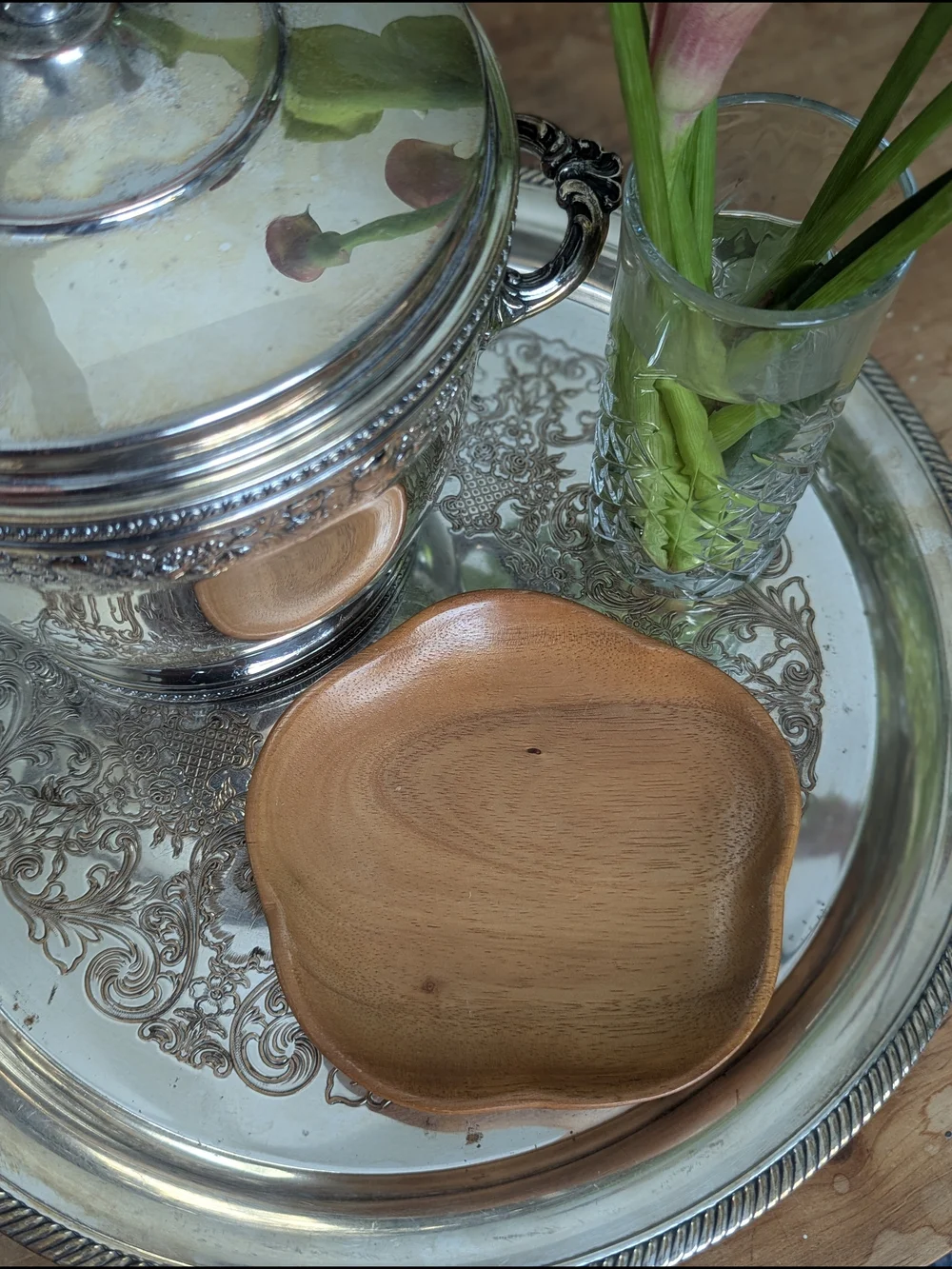 Royal Acacia Handcrafted Wood Small Trays Set of 2